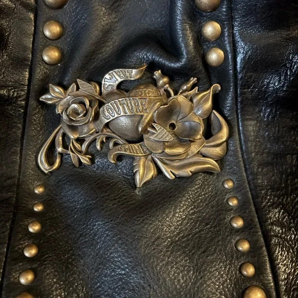 Juicy Couture Black Shoulder Bag with Gold Accents - Picture 3 of 15